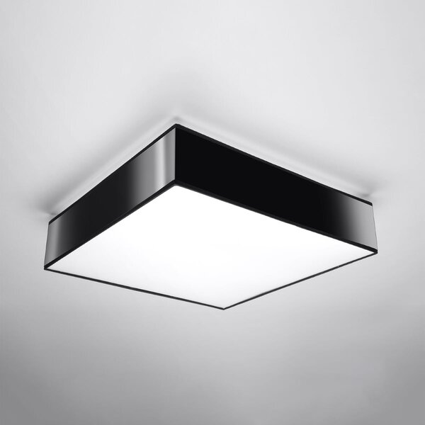 Stropní svítidlo Horus, 1x černé plastové stínítko, (bílý plast), (55 cm)