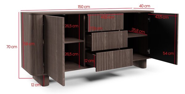 Komoda Trenza 2D3S - Ořech