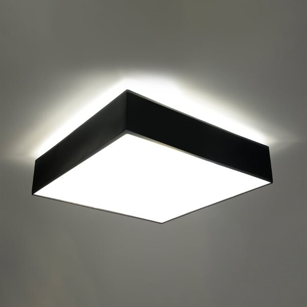 Stropní svítidlo Horus, 1x černé plastové stínítko, (bílý plast), (55 cm)
