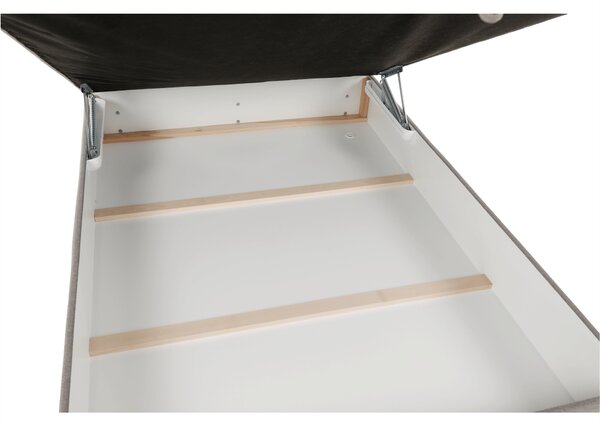 KONDELA Boxspringová postel 140x200, šedohnědá TAUPE, FERATA TV KOMFORT