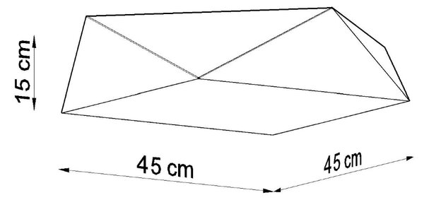 Stropní svítidlo Hexa, 1x šedé plastové stínítko, (bílý plast), (fi 45 cm)