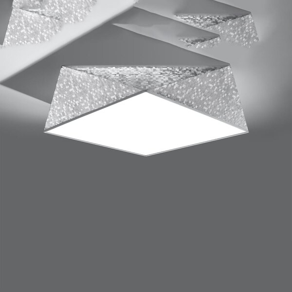 Stropní svítidlo Hexa, 1x šedé plastové stínítko, (bílý plast), (fi 45 cm)