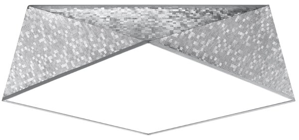 Stropní svítidlo Hexa, 1x šedé plastové stínítko, (bílý plast), (fi 45 cm)