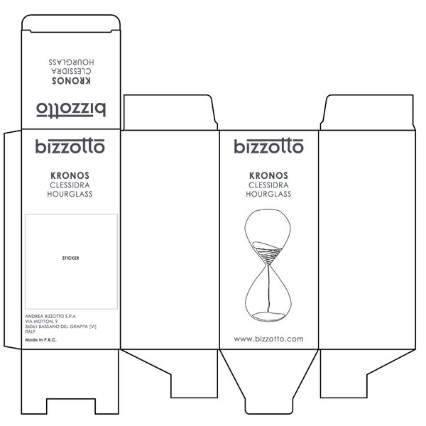 -25 % Dny MOMENTI– Transparentní skleněné stolní přesýpací hodiny Kronos Bizzotto 19,2 cm