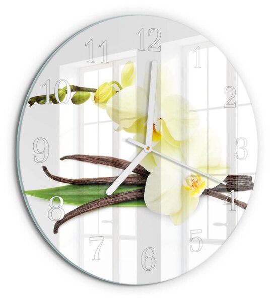 Skleněné hodiny na stěnu Vanilková orchidej zsob-fi30-00086536