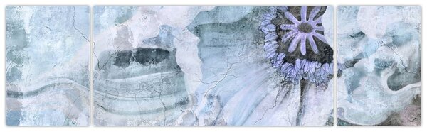 Obraz - Květinová freska na cihlové zdi (170x50 cm)