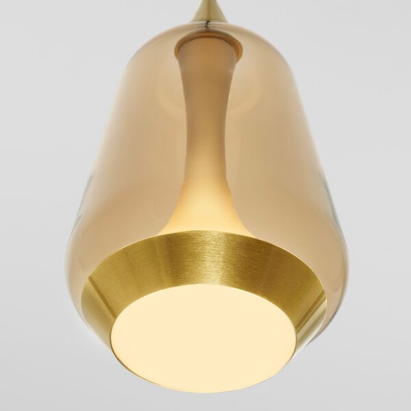 Nova Luce Zlaté skleněné závěsné LED světlo Alish 12 cm