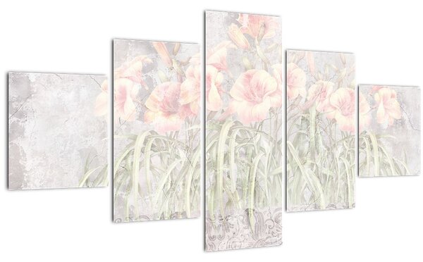 Obraz - Freska lilií (125x70 cm)