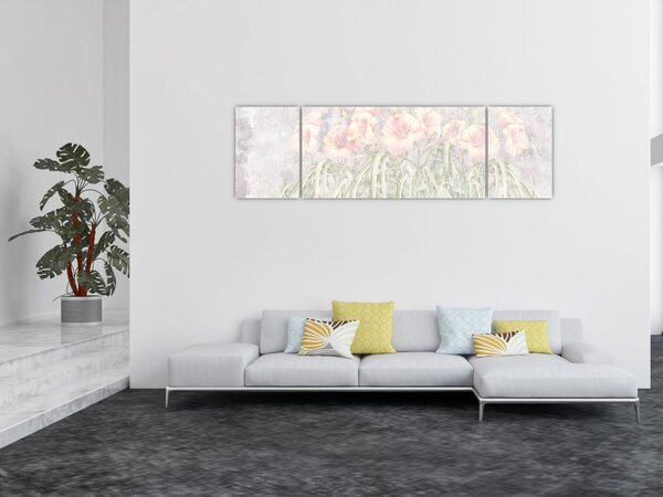 Obraz - Freska lilií (170x50 cm)