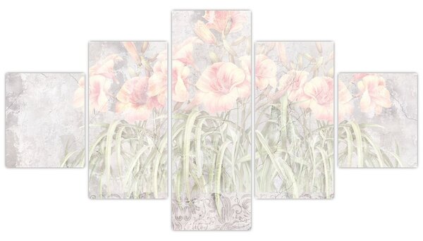 Obraz - Freska lilií (125x70 cm)