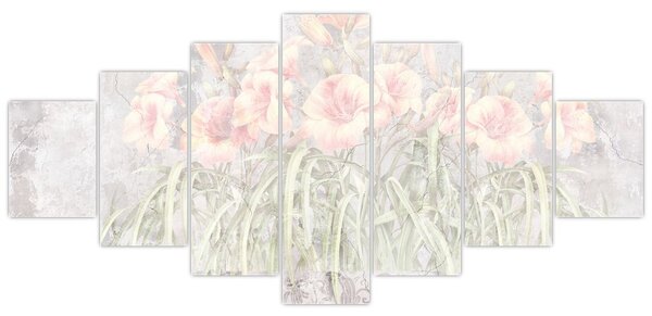 Obraz - Freska lilií (210x100 cm)