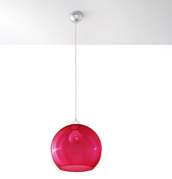 Závěsné svítidlo Ball, 1x červené skleněné stínítko