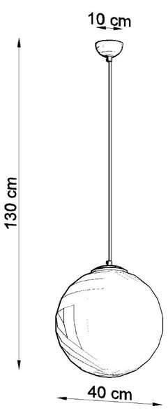 Závěsné svítidlo Ugo, 1x bílé skleněné stínítko, (fi 40 cm), ch