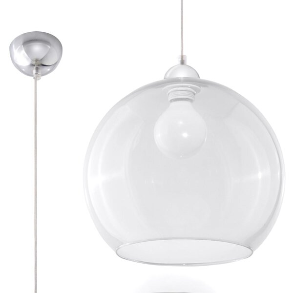 Závěsné svítidlo Ball, 1x transparentní skleněné stínítko