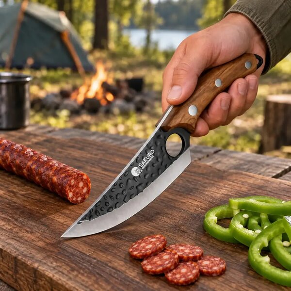 Outdoorový nůž z nerezové oceli SaKuro Palisandr s pouzdrem 14,6 cm