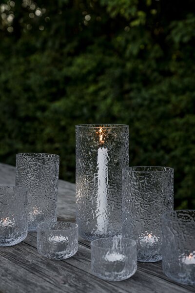 ERNST Skleněný svícen Pattern Tealight - 6 cm EF517