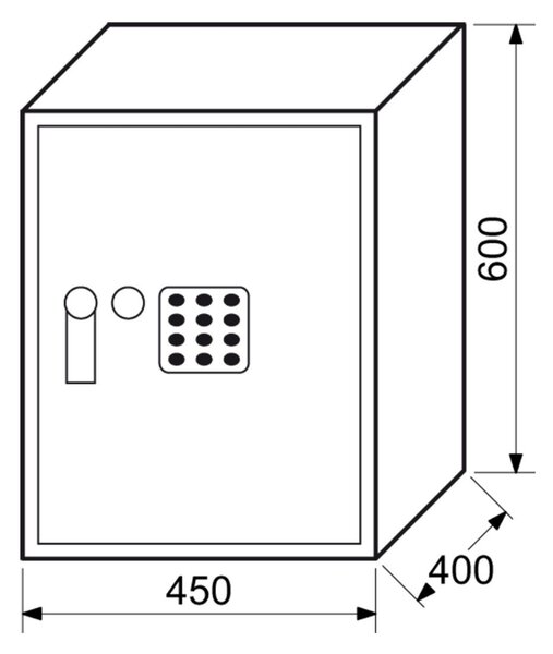 Nábytkový sejf RS 60, elektronický zámek, šedá