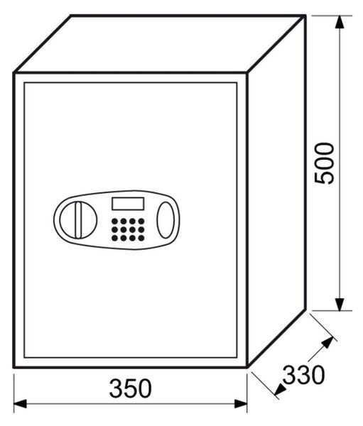 Nábytkový sejf RS 50, s elektrickým zámkem, šedá