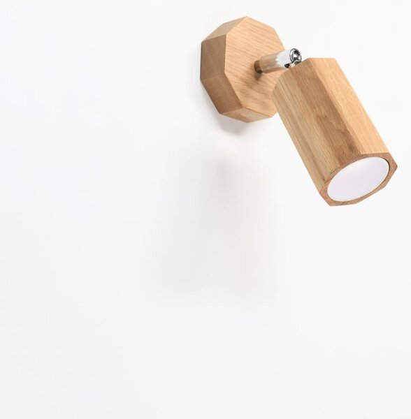 Bodové svítidlo Zeke, 1x dřevěné stínítko, (možnost polohování)