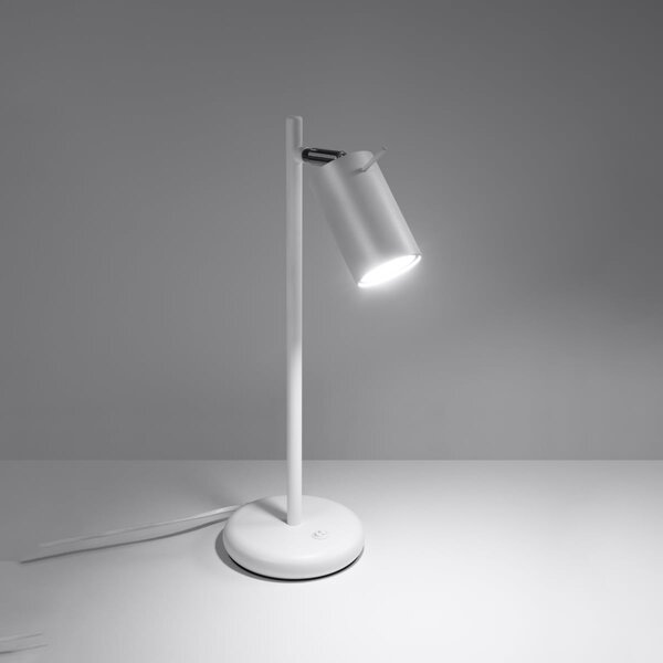 Stolní lampa Ring, 1x bílé kovové stínítko