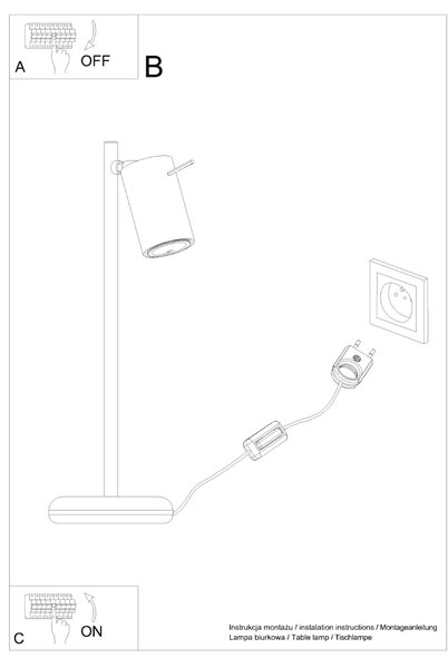 Stolní lampa Ring, 1x bílé kovové stínítko