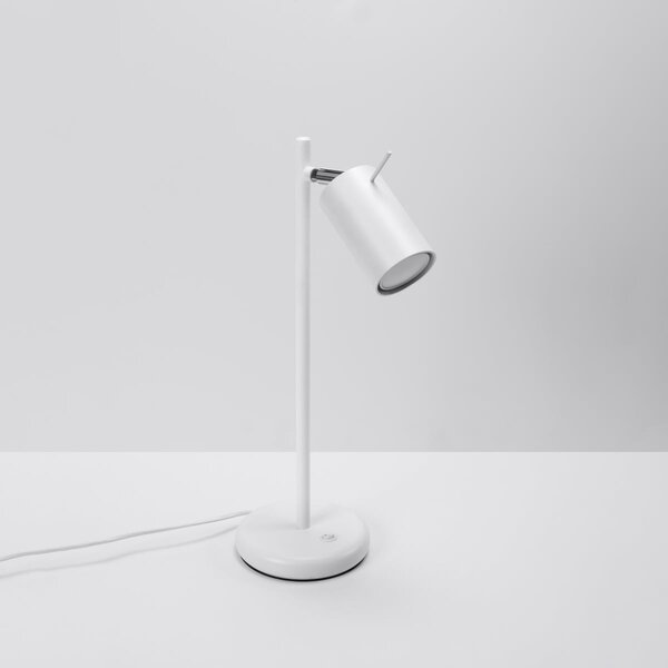 Stolní lampa Ring, 1x bílé kovové stínítko