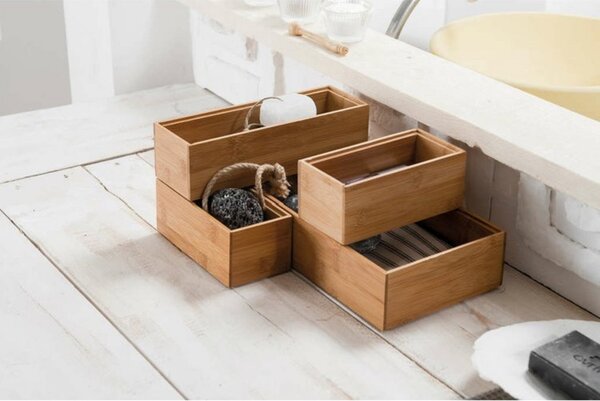 Organizér Compactor Bamboo Box, 30 x 7,5 x 6,35 cm, přírodní dřevo