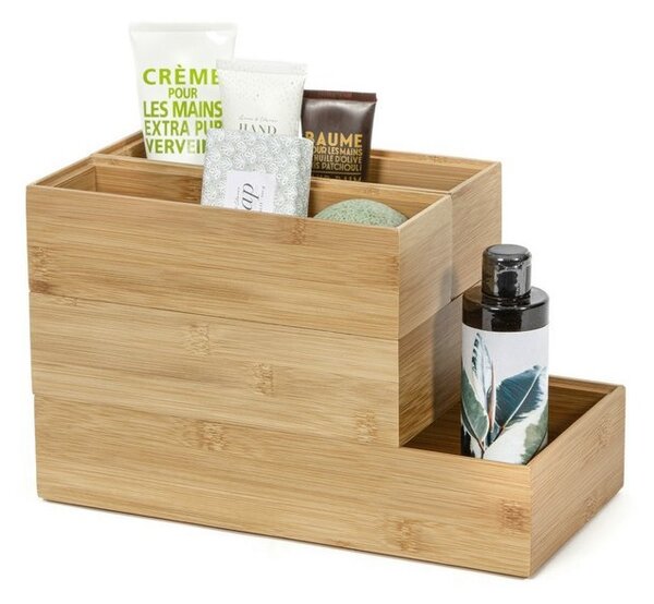 Organizér Compactor Bamboo Box, 30 x 7,5 x 6,35 cm, přírodní dřevo