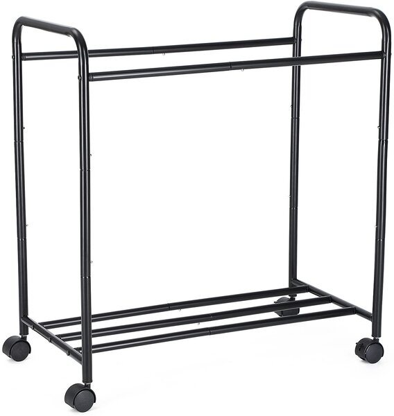 SONGMICS Koš na prádlo pojízdný černý 3 x 44 l