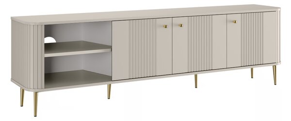 TV stolek Vesper 3D 187 cm - kašmírový / zlaté nožky