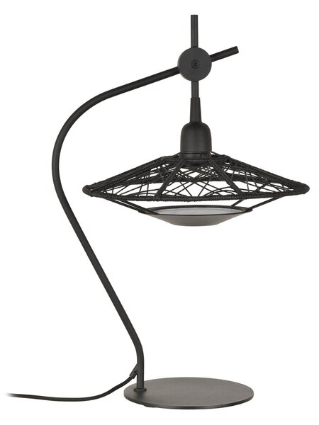 Stolní lampa Forestier, Carpa, Černá, Ložnice, Tkanina / Textil, Design