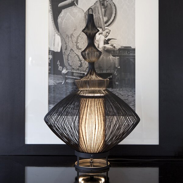 Stolní lampa Forestier, Opium, Černá, Obývací pokoj, Kov, Design
