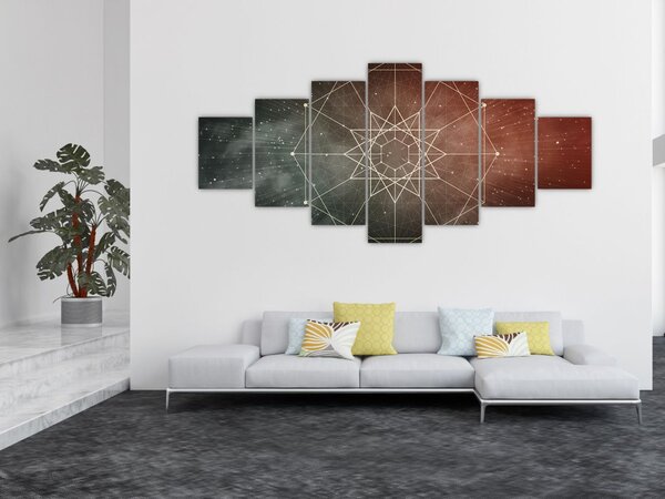 Obraz - Vesmírný dodecagram (210x100 cm)