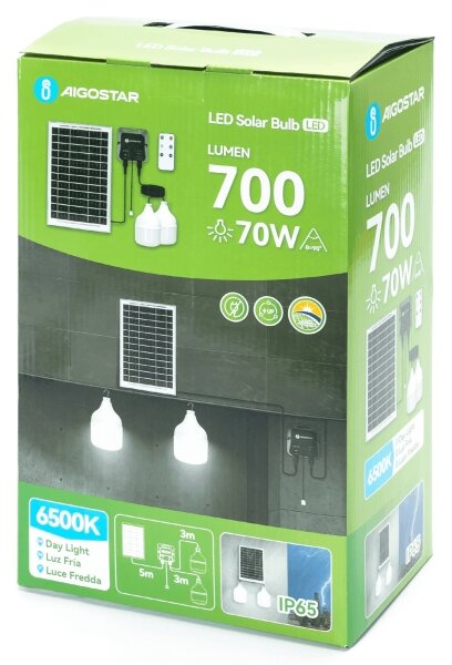 Aigostar - LED Solární lustr 2xLED/35W/12V 6000 mAh 6500K pr. 10 cm