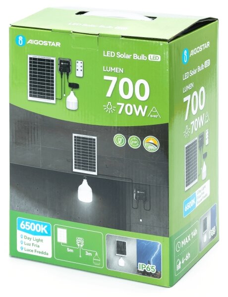 Aigostar - LED Solární lustr LED/70W/12V 6000 mAh 6500K pr. 12 cm
