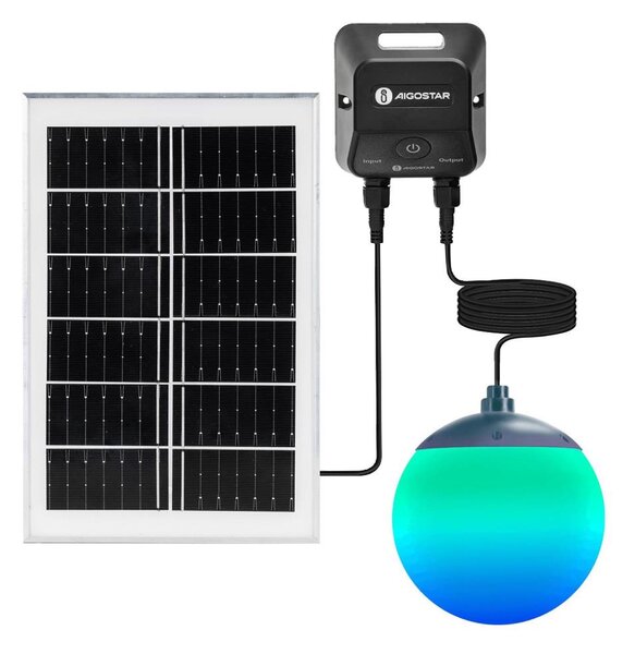Aigostar-LED RGBW Solární lustr MESH 20W/3,7V 4000 mAh 2700K-6500K IP65 pr. 15 cm
