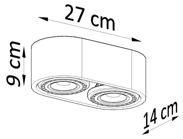 Stropní svítidlo Basic 2, 1x betonové stínítko