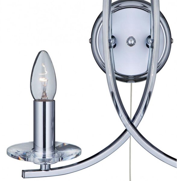 Searchlight 4162-2CC Nástěnná lampa s vypínačem ASCONA lesklý chrom
