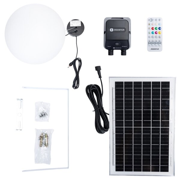Aigostar-LED RGBW Solární lustr MESH 35W/3,7V 8000 mAh 2700K-6500K IP65 pr. 30 cm