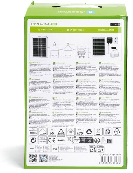 Aigostar - LED Solární lustr se senzorem 2xLED/35W/12V 6000 mAh 6500K pr. 10 cm