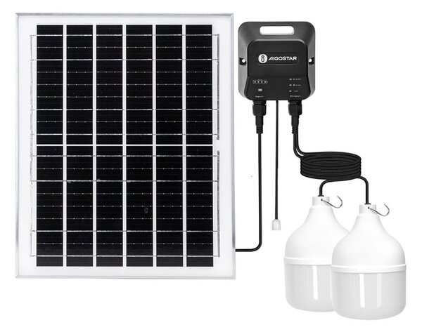 Aigostar - LED Solární lustr 2xLED/70W/12V 12000 mAh 6500K pr. 12 cm