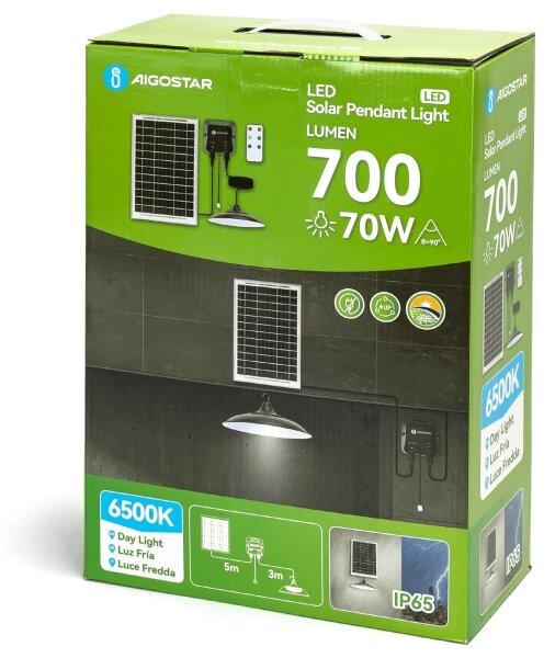 Aigostar - LED Solární lustr LED/70W/12V 6000 mAh 6500K pr. 23,5 cm