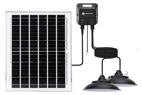 Aigostar - LED Solární lustr 2xLED/70W/12V 12000 mAh 6500K pr. 23,5 cm