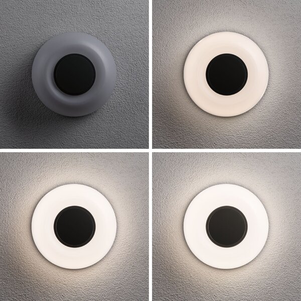 PAULMANN LED venkovní nástěnné svítidlo Aureva IP65 kruhové 220mm 2200 - 4000K 20,5W 230V antracit/bílá polykarbonát