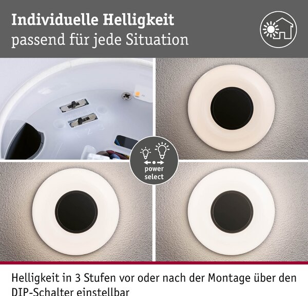 PAULMANN LED venkovní nástěnné svítidlo Aureva IP65 kruhové 220mm 2200 - 4000K 20,5W 230V antracit/bílá polykarbonát