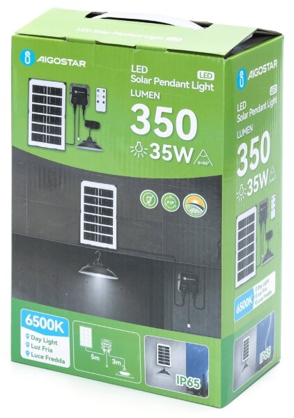 Aigostar - LED Solární lustr LED/35W/12V 3000 mAh 6500K pr. 15 cm