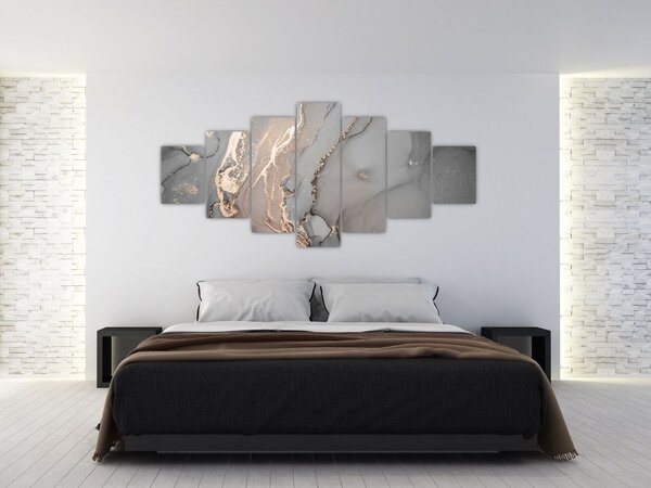 Obraz - Šedo-zlatý mramor (210x100 cm)