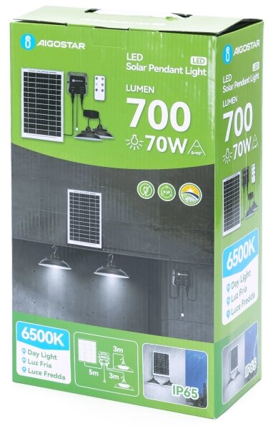 Aigostar - LED Solární lustr se senzorem 2xLED/35W/12V 6000 mAh 6500K pr. 15 cm