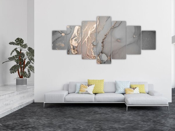 Obraz - Šedo-zlatý mramor (210x100 cm)