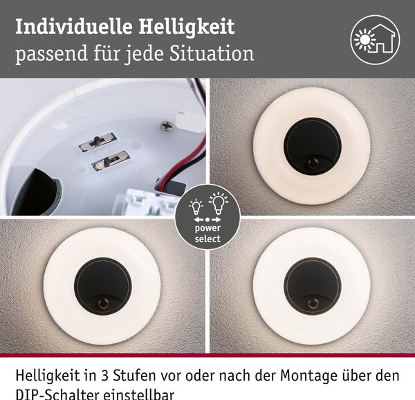 PAULMANN LED venkovní nástěnné svítidlo Aureva pohybové čidlo IP65 kruhové 220mm 2200 - 4000K 20,5W 230V antracit/bílá polykarbonát